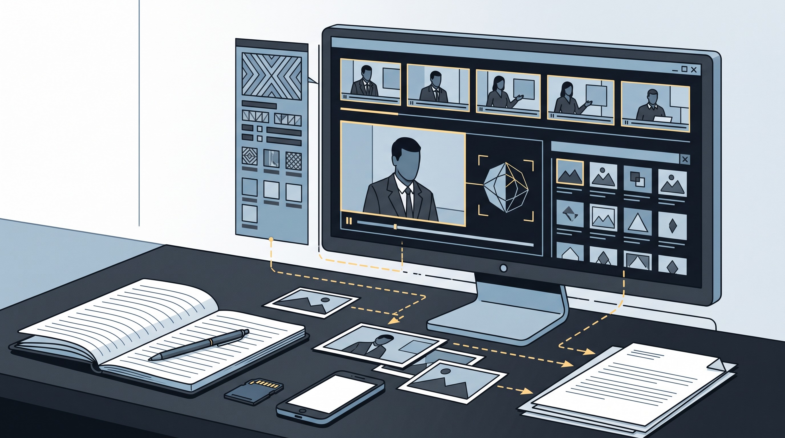 Media verification workflow with video keyframes and source checks
