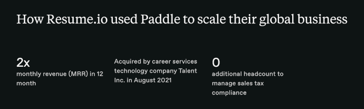 Case Study on Resume.io x Paddle