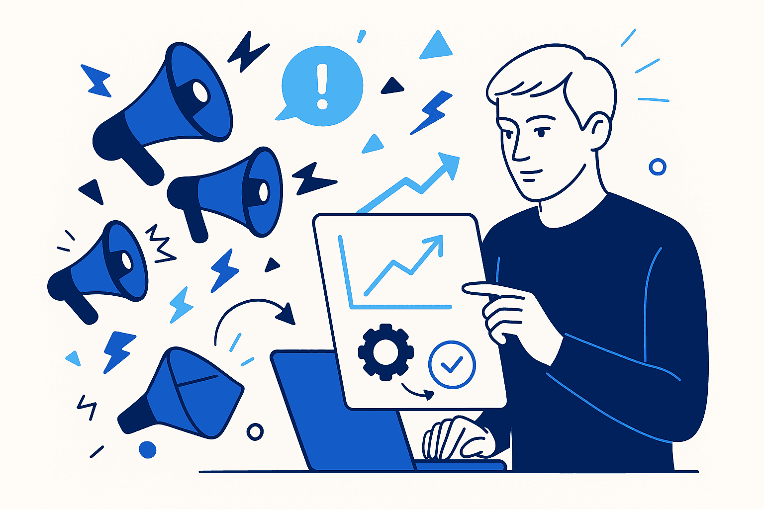 A picture where the man is developing a strategy for the Web3 marketing 