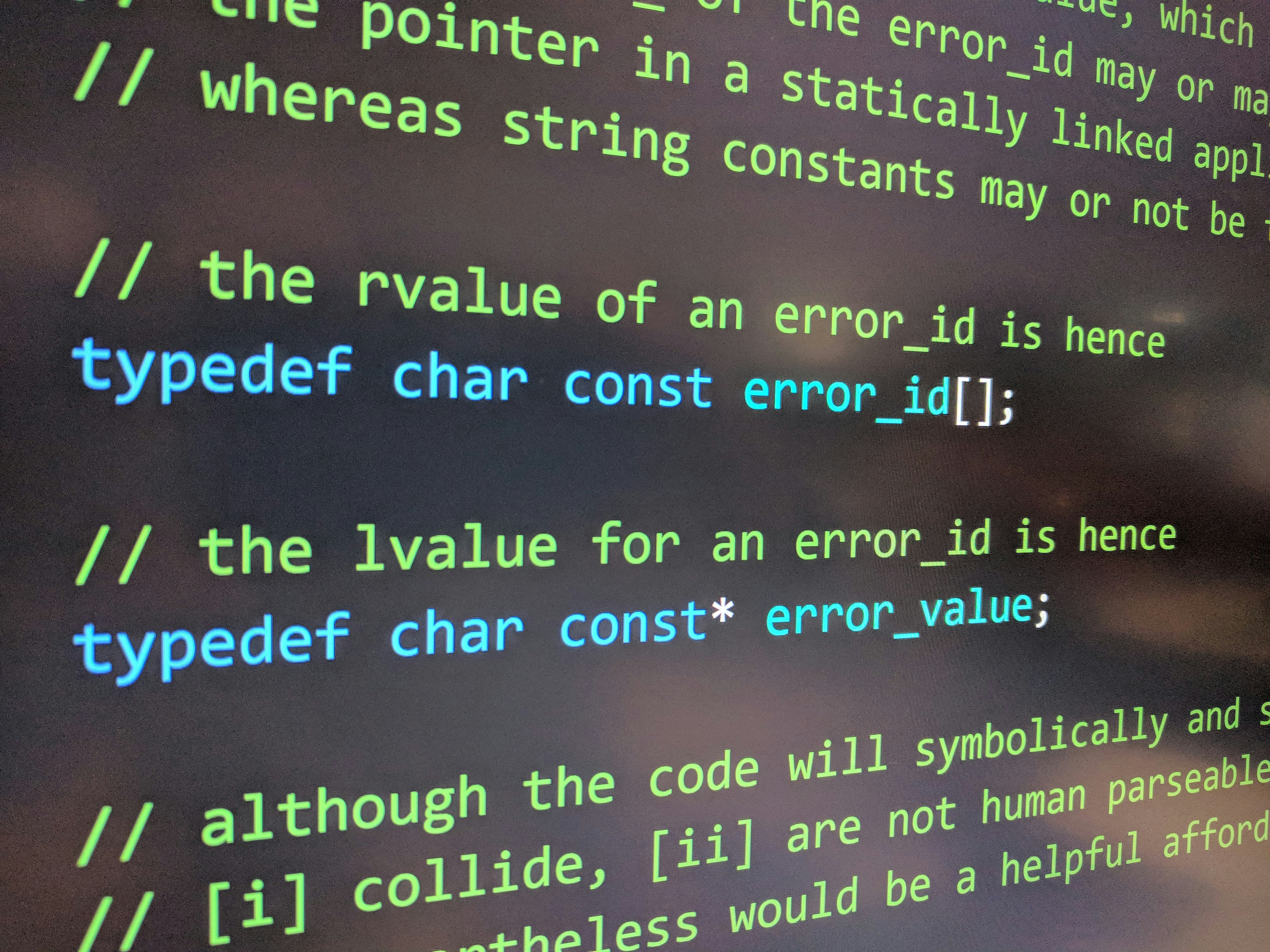 a close up of a computer screen with code on it