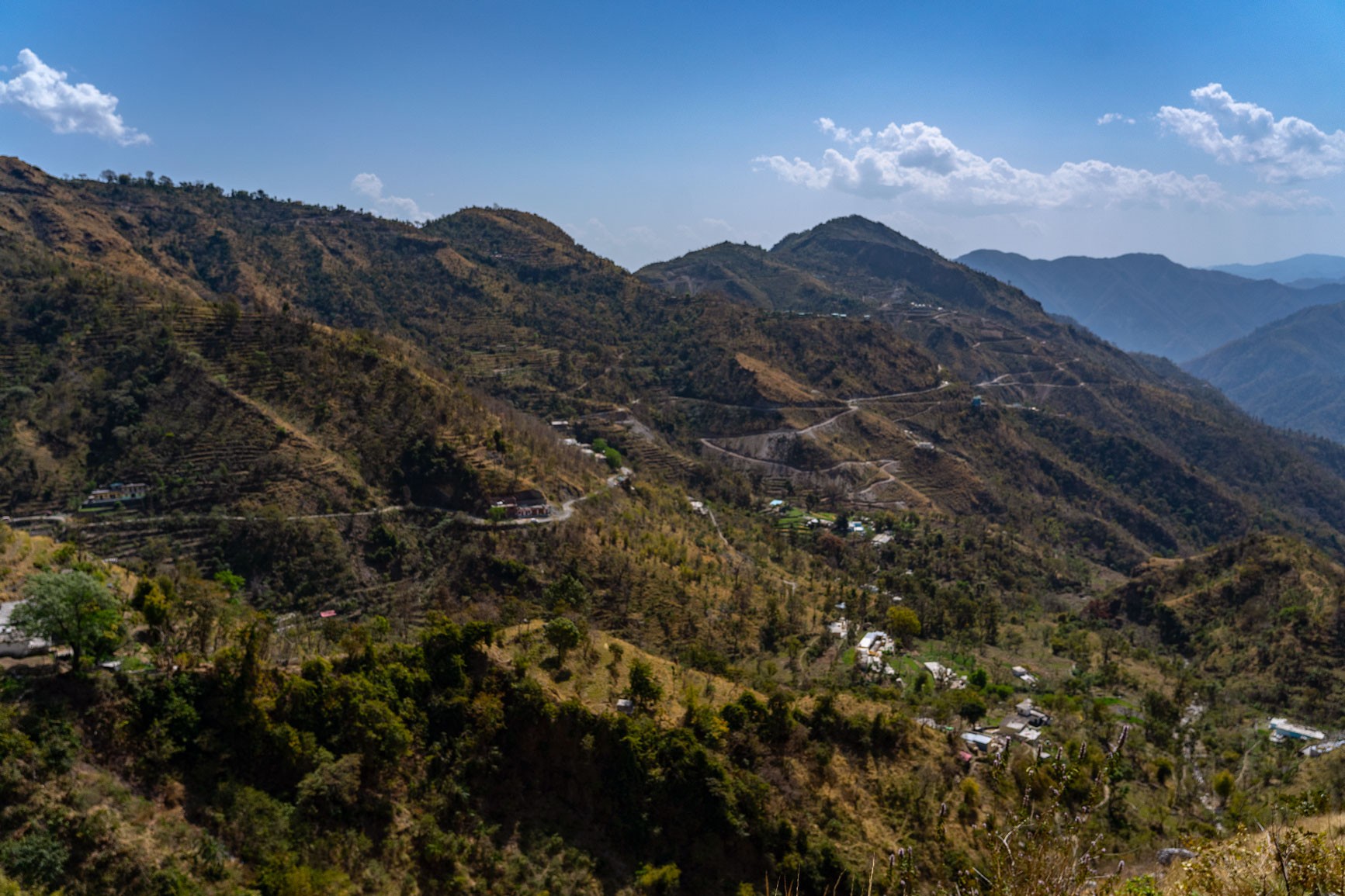 View from mountains nearby RIshikesh in India