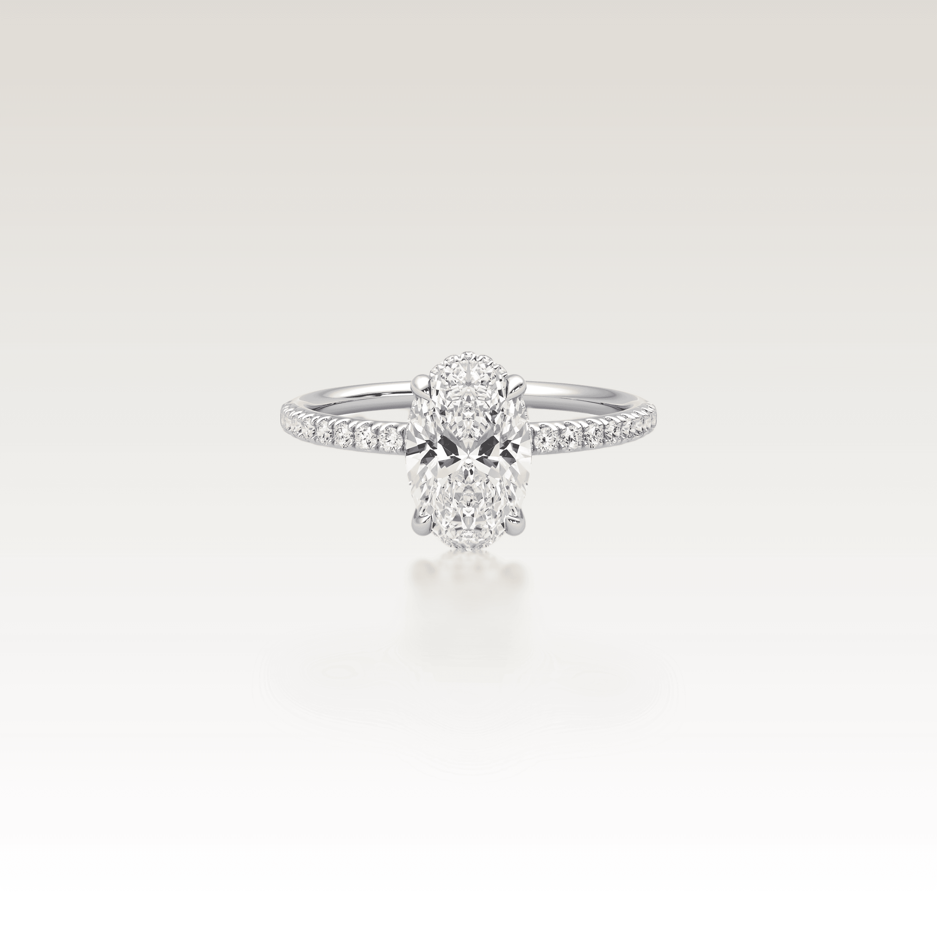 Pavé Oval Love Knot Diamond Ring image 3