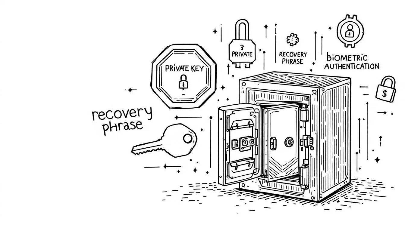 The image illustrates a multi-signature wallet security system, showcasing multiple keys that protect digital assets within the bitcoin network. This visual representation emphasizes the importance of secure transactions in cryptocurrency investments, highlighting how blockchain technology ensures the safety of bitcoin payments and verifies transactions.