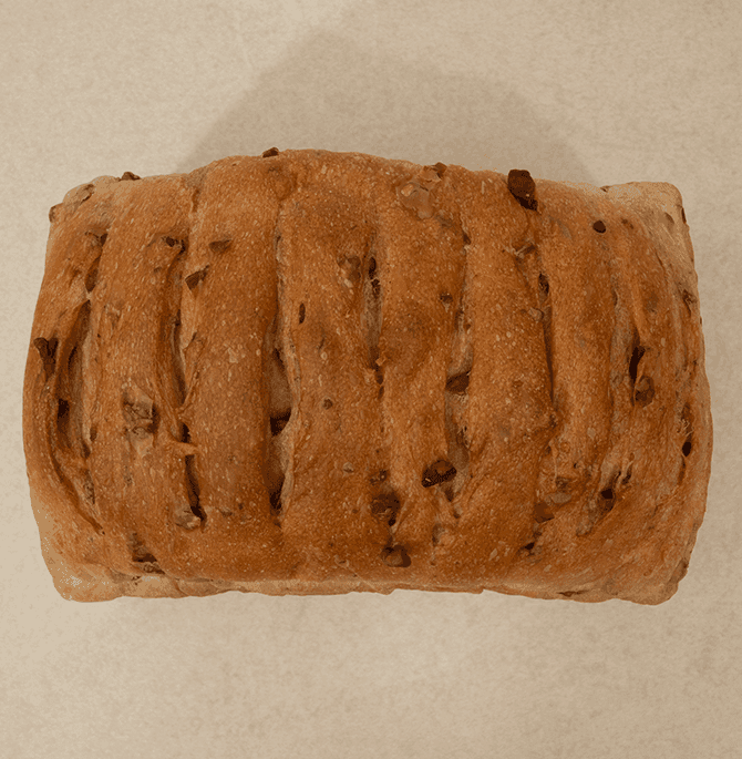 Pan de nuez y mantequilla arriba