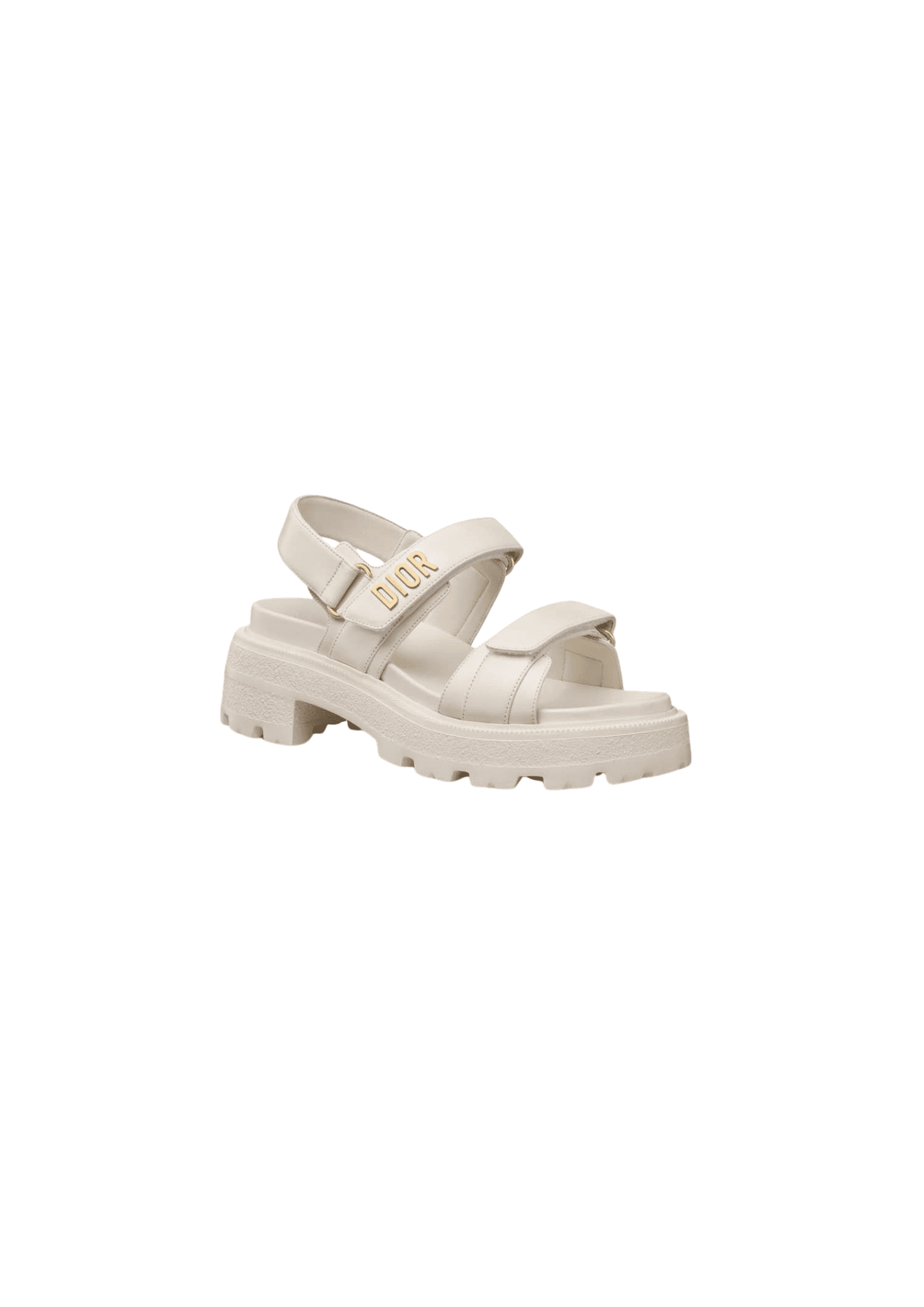 Dior Dioract Platform Sandal in White Lambskin