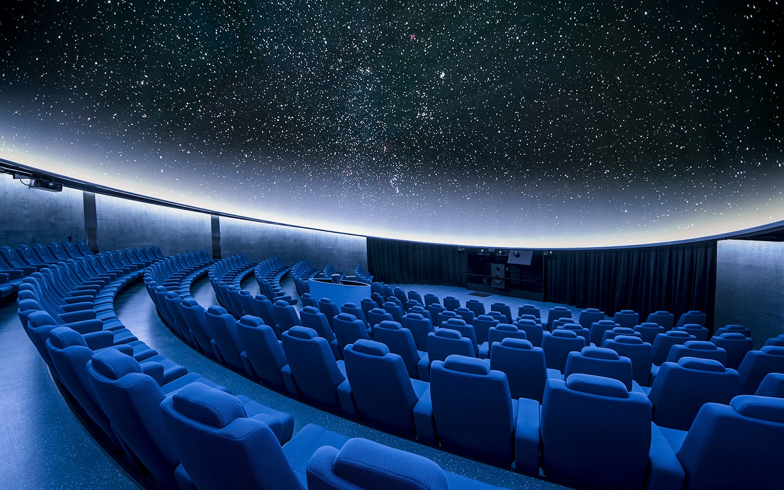 Planetarium interior at Hemisfèric, Valencia's City of Arts and Sciences complex.