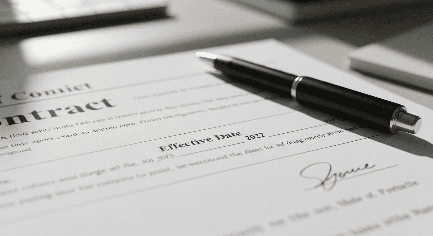 Highlighted effective date on contract