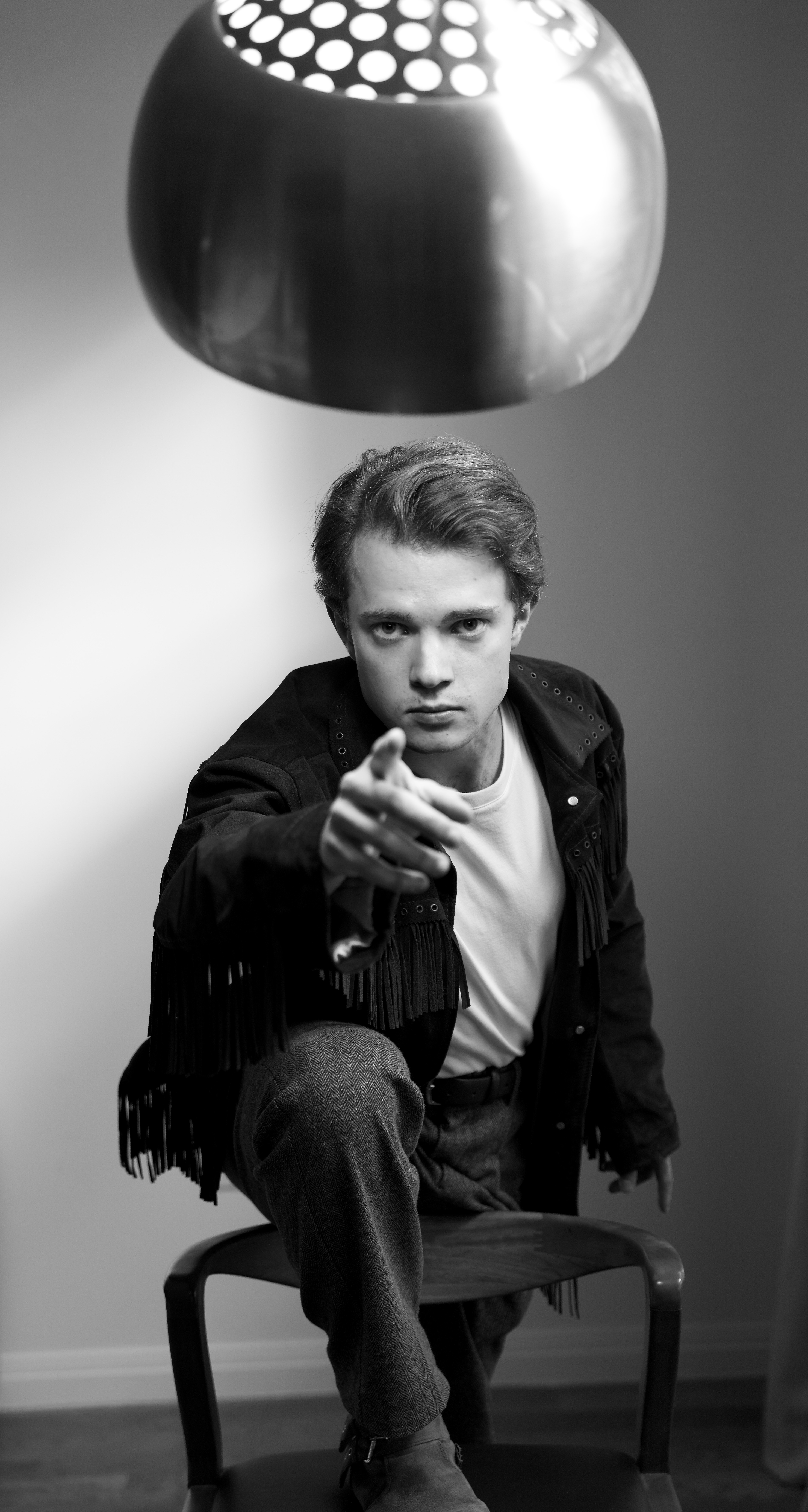 Stylish model in crowd