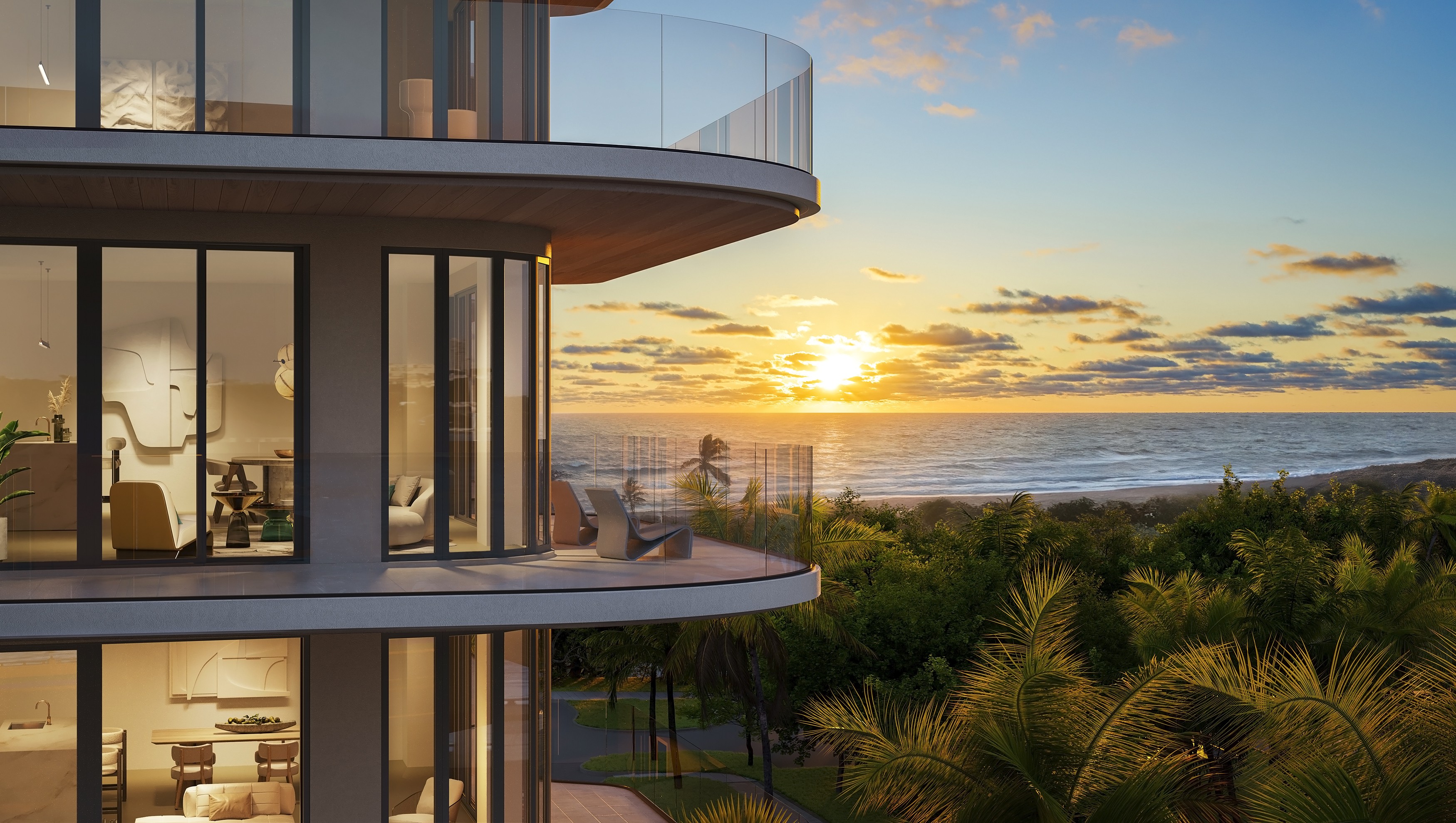 Hollywood FL condos for sale with wrap-around balconies and stunning ocean views.