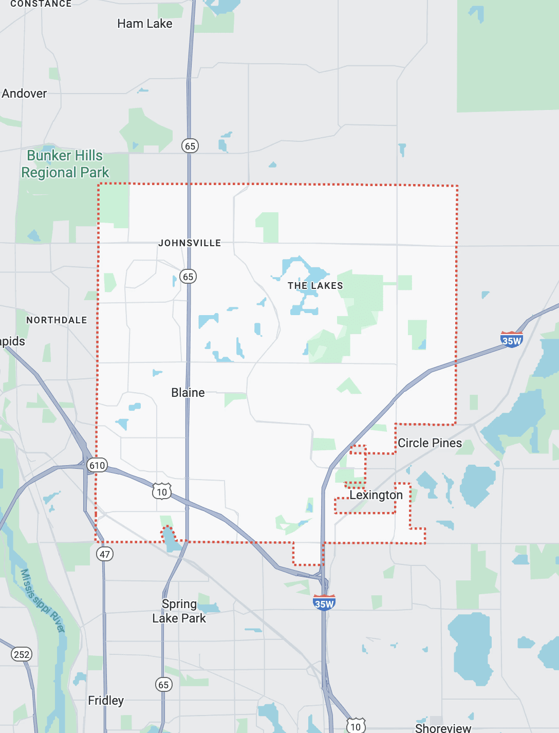 Blain, MN Map