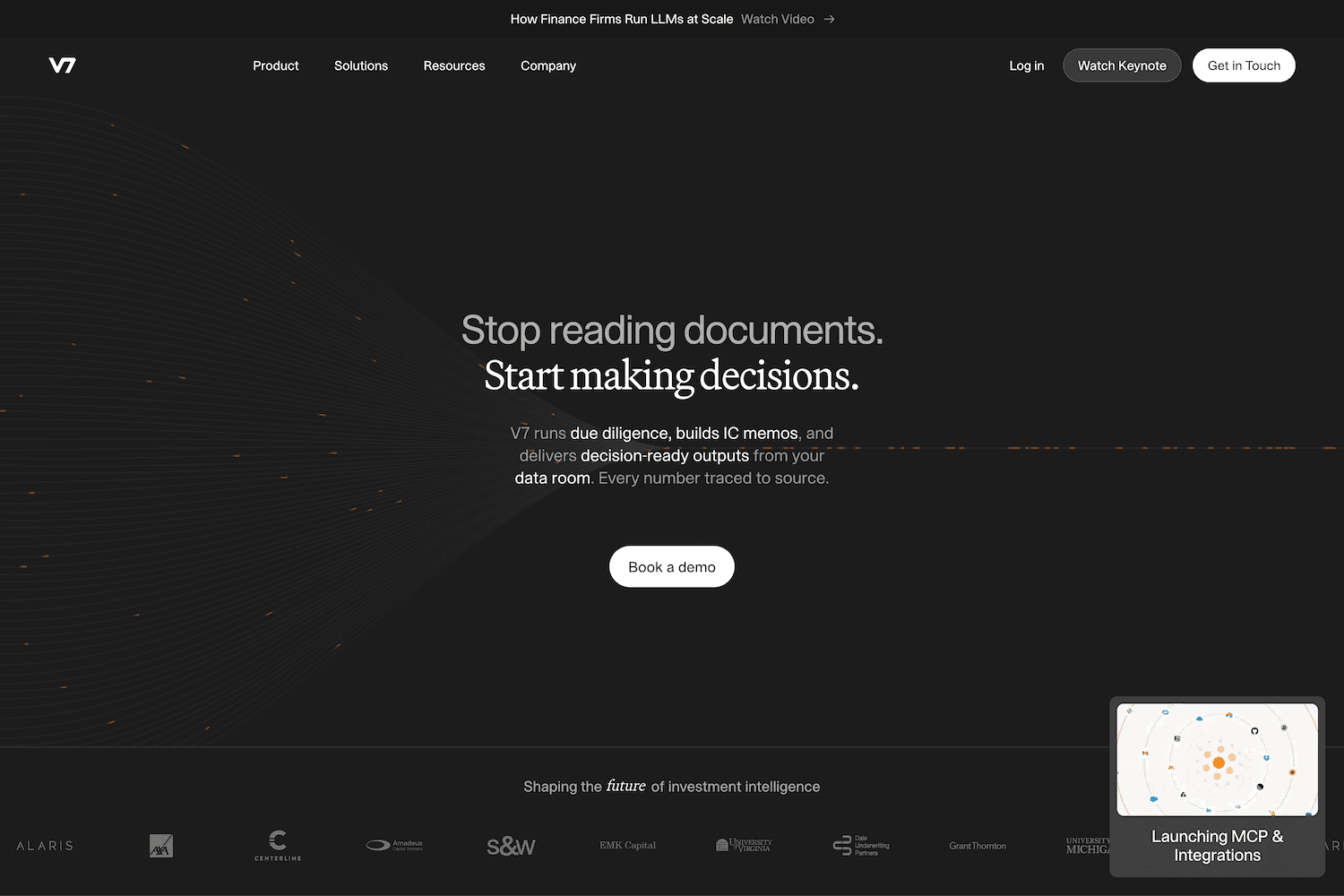 V7 Labs' homepage design