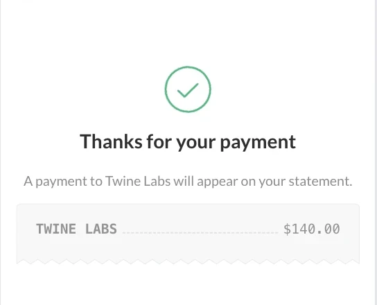 Payment to Twine Screenshots