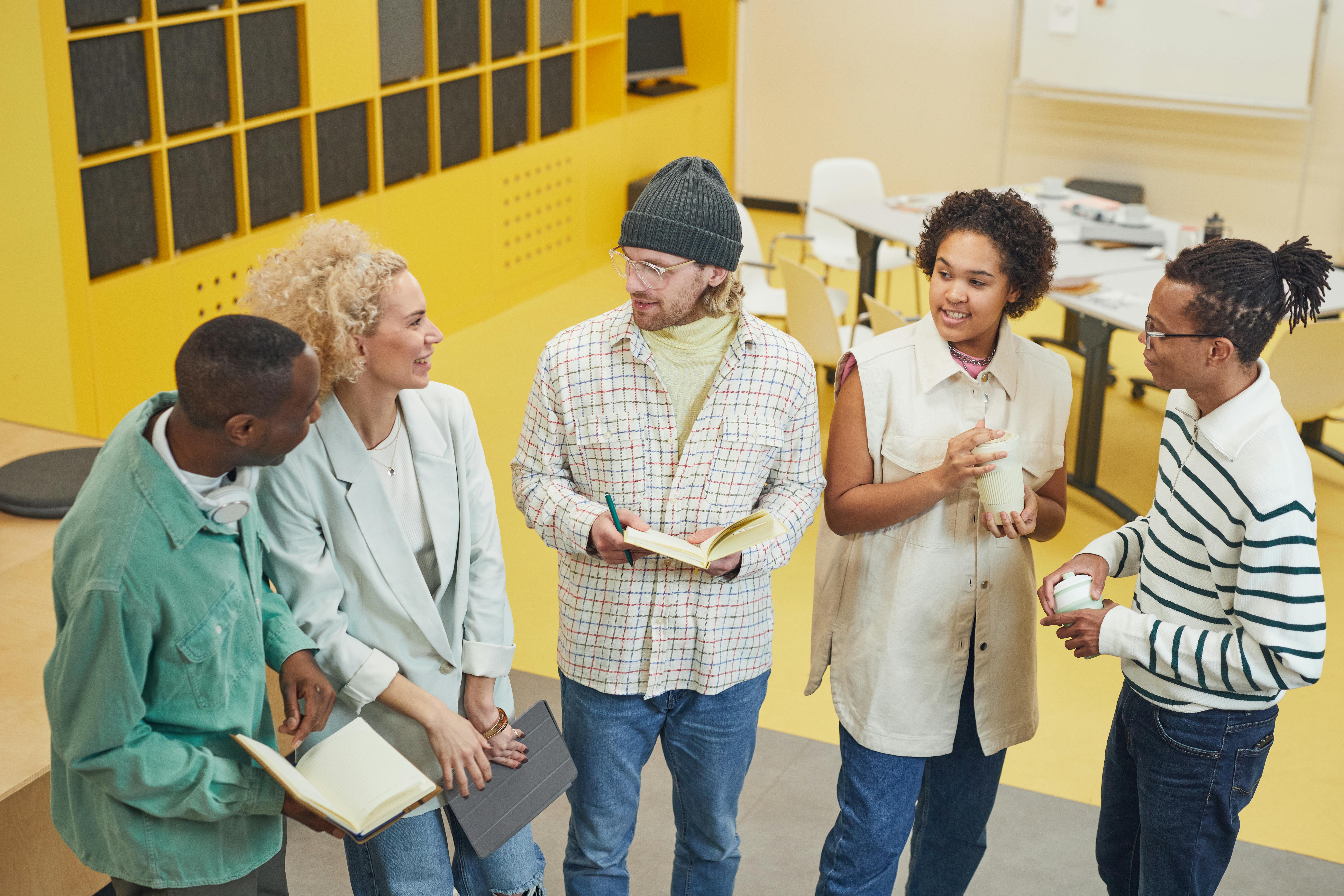 Coworkers brainstorming why connections advance your goals