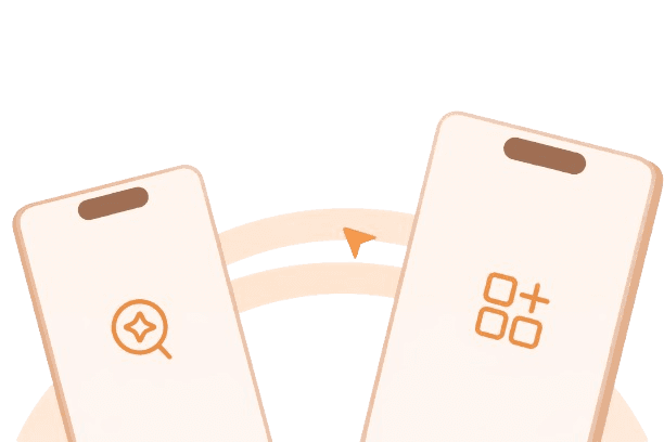 2 mobile illustrations showing features which easy to find & use