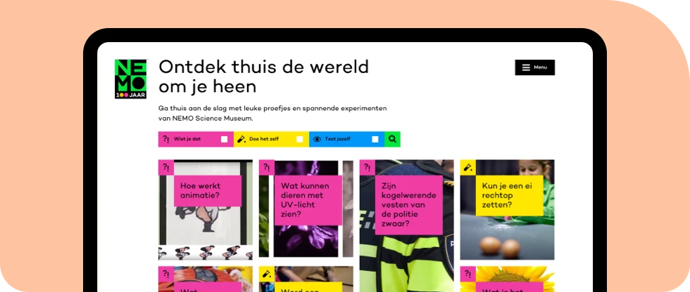 Afbeelding van de website van Nemo