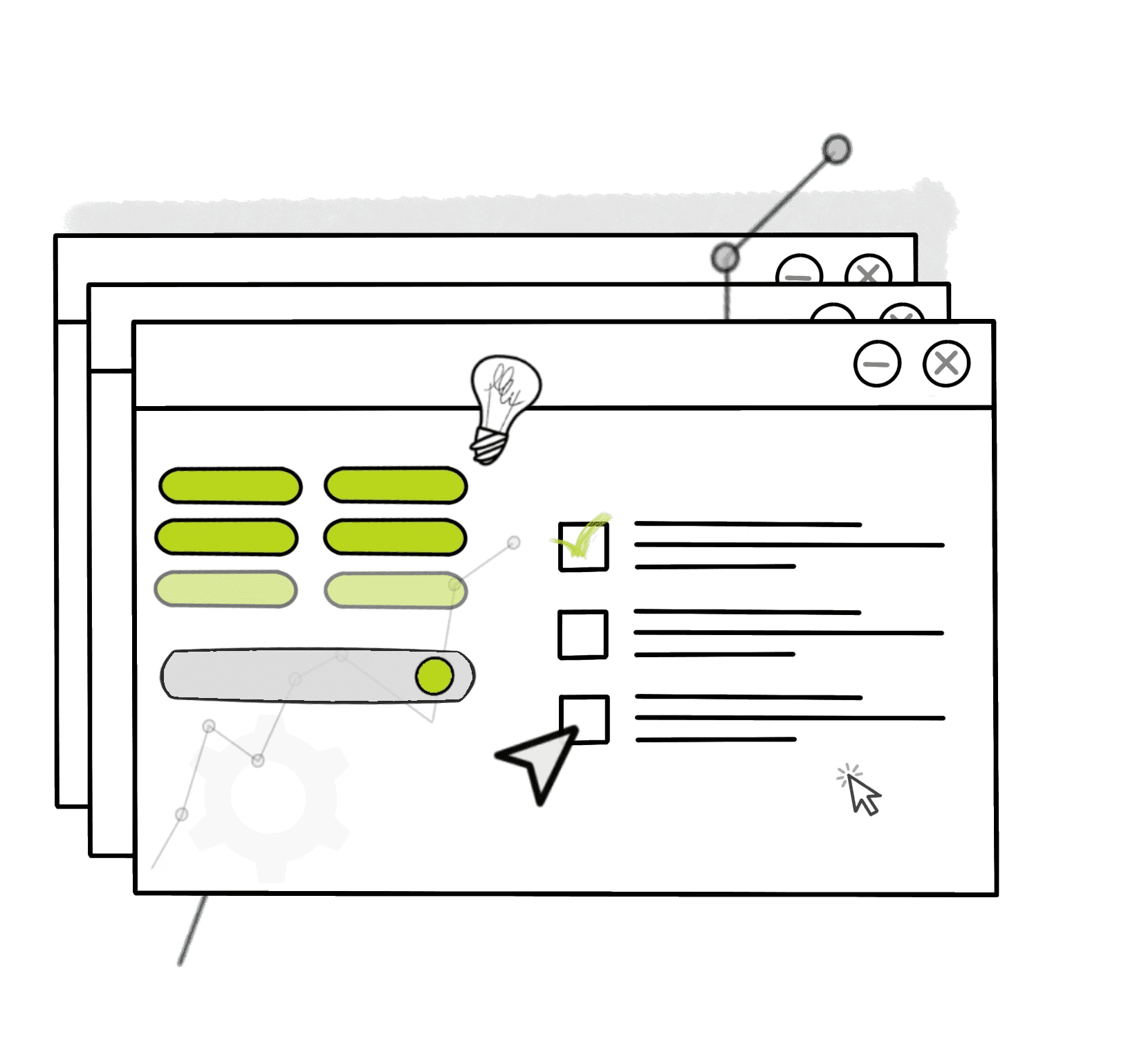 Illustration Usabilitywerk Desktop Screens
