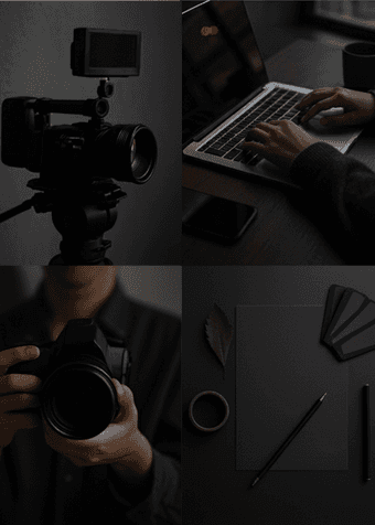 Portrait of portfolio creator – back view