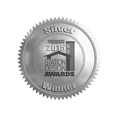 Firehouse Station Design Awards 2015 Silver Winner seal with silver medallion.