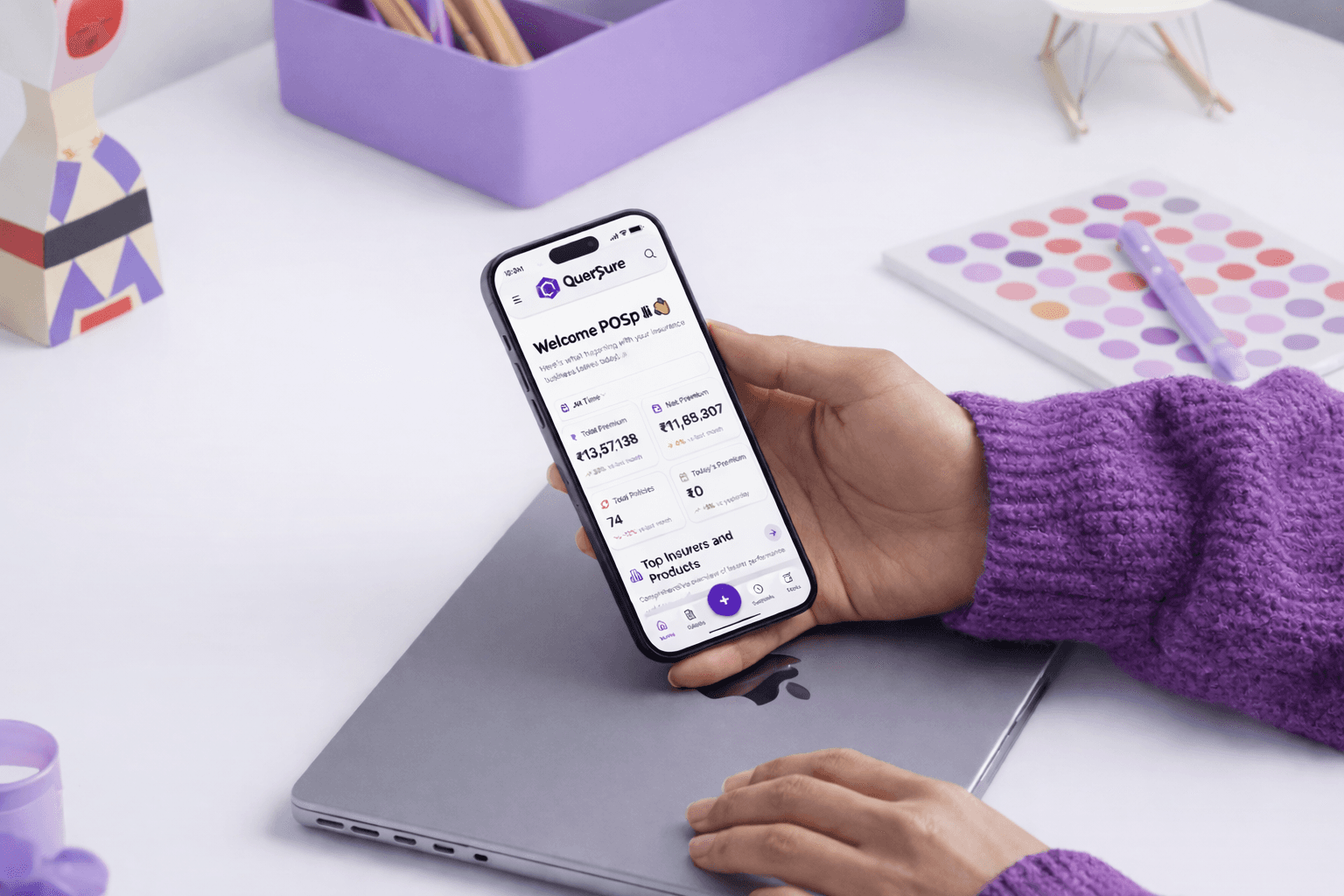 A mockup of Freelio's mobile app
