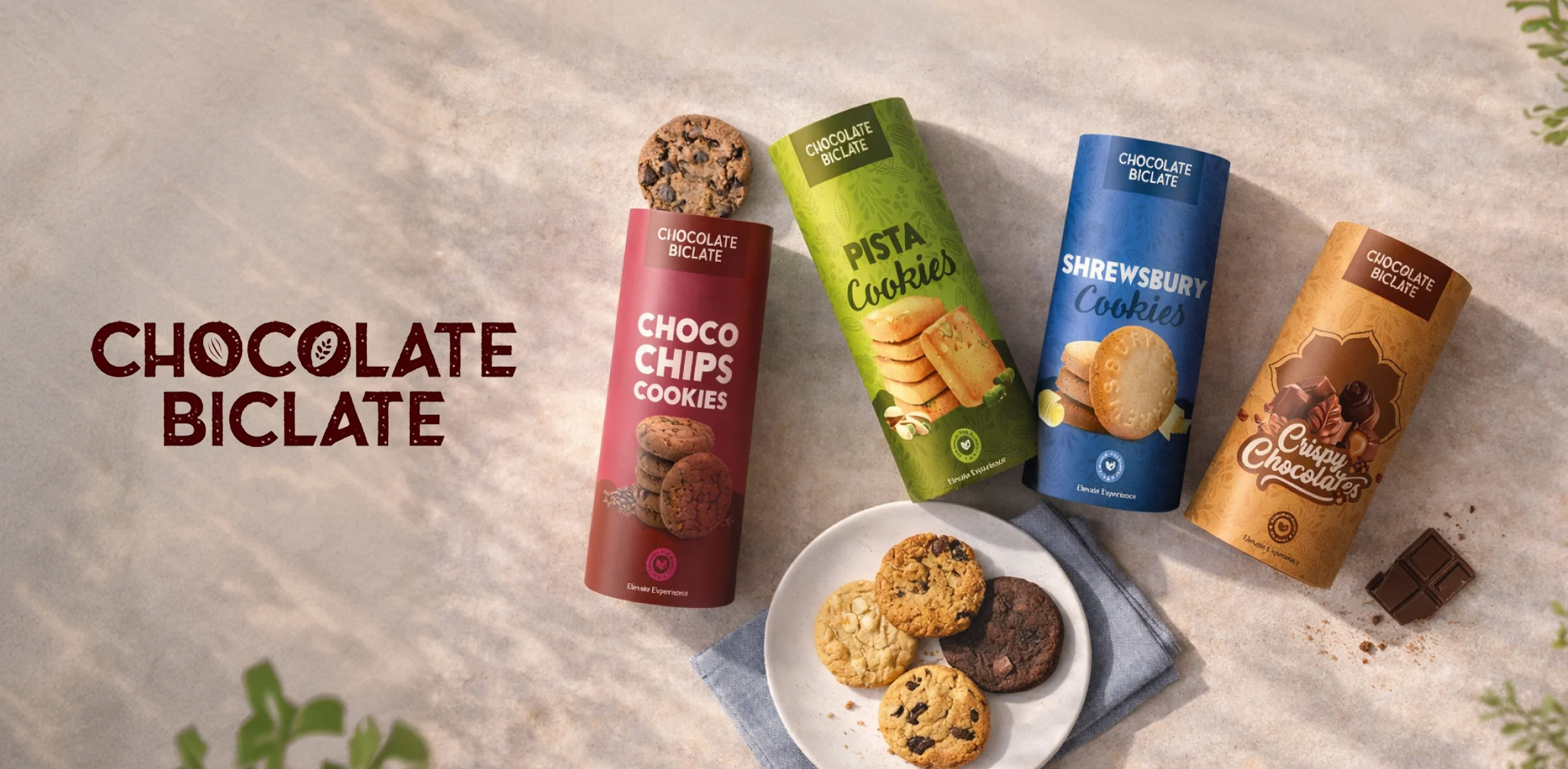 Chocolate Biclate bakery branding