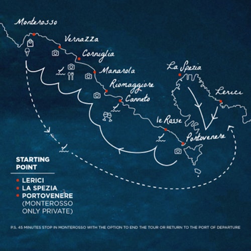Cinque Terre a Záliv básníků: Lodní výlet s obědem & vstupenky na nápoje v La Spezia