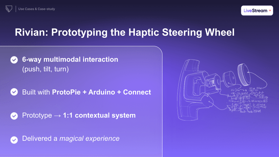 Rivian's haptic steering wheel prototype