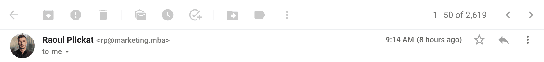 Email toolbar