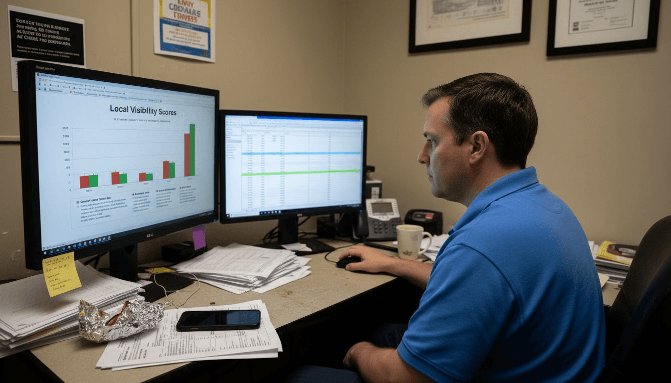 Analyst reviews AI-driven business visibility scores