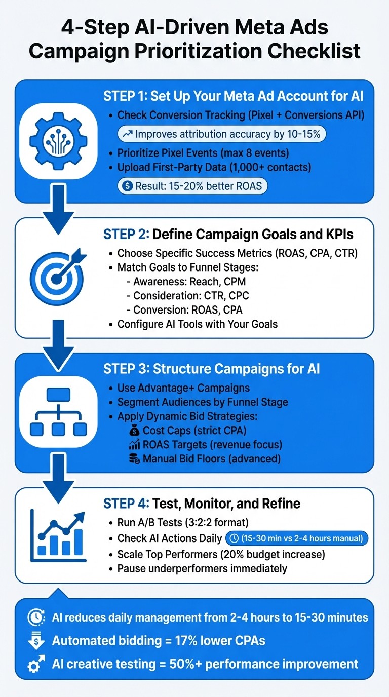 4-Step AI-Driven Meta Ads Campaign Prioritization Checklist