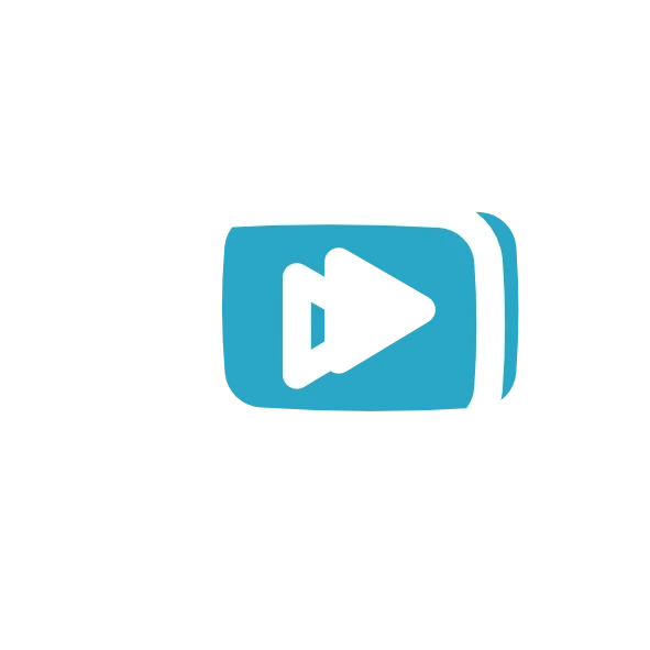Minimal YouTube-style play button icon representing Raybrand Media videography content, video portfolio and digital media presence