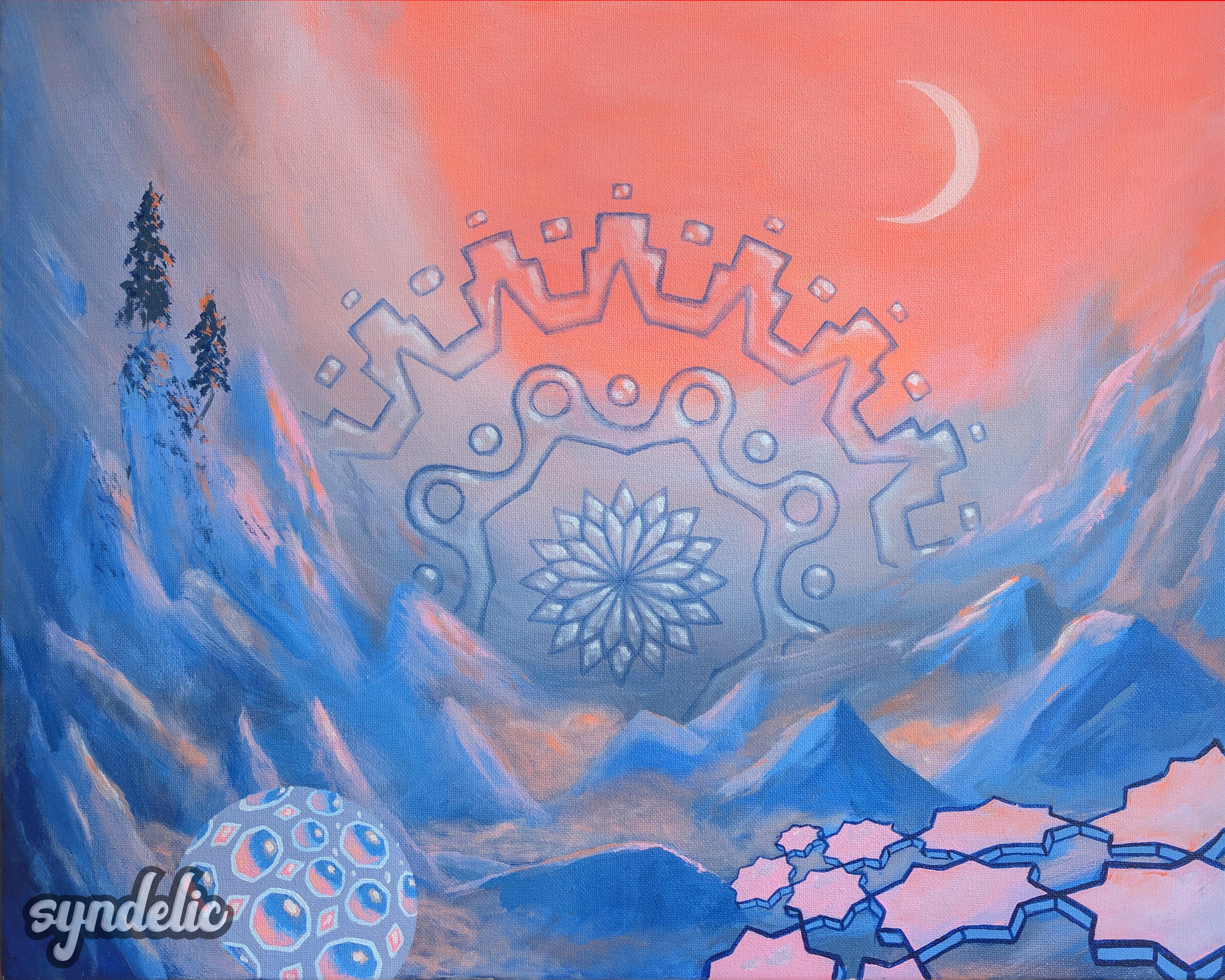 Syndelic Crescent Moon at Dawn 2025