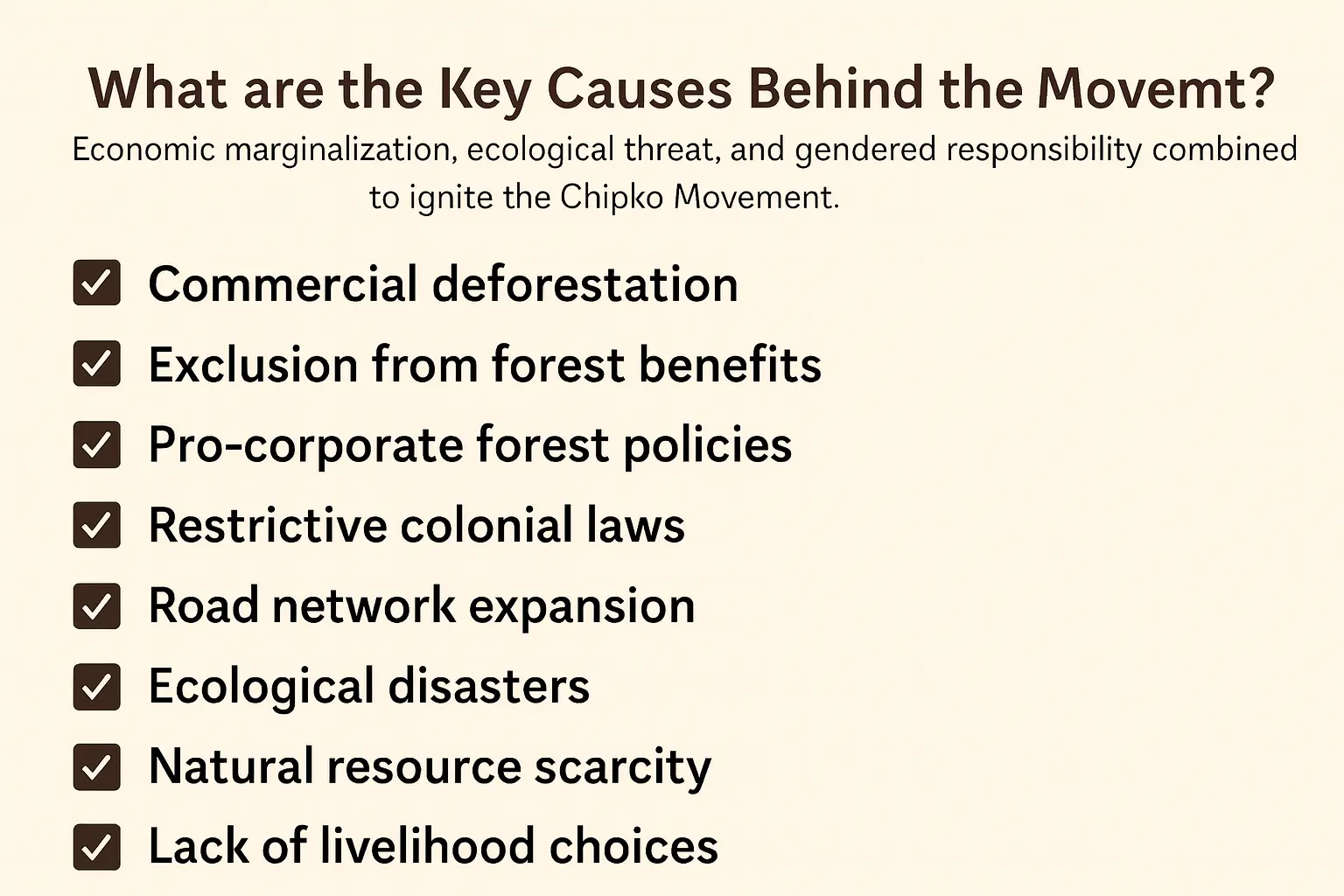 Causes of the Chipko Movement