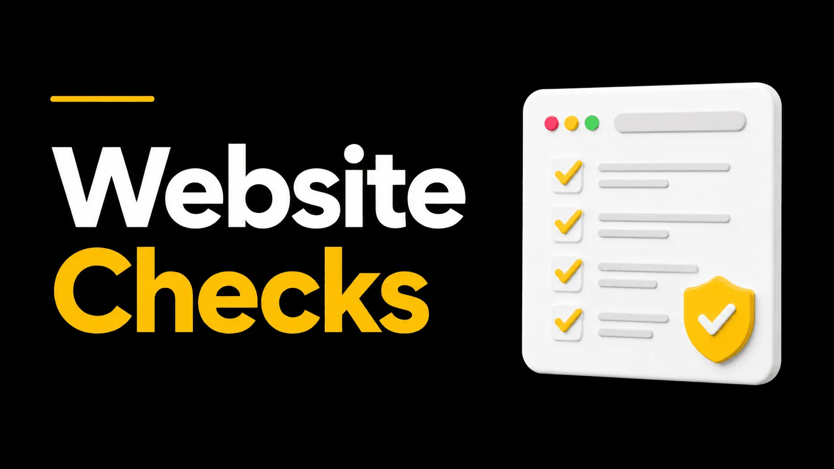 Website Checks checklist with shield.