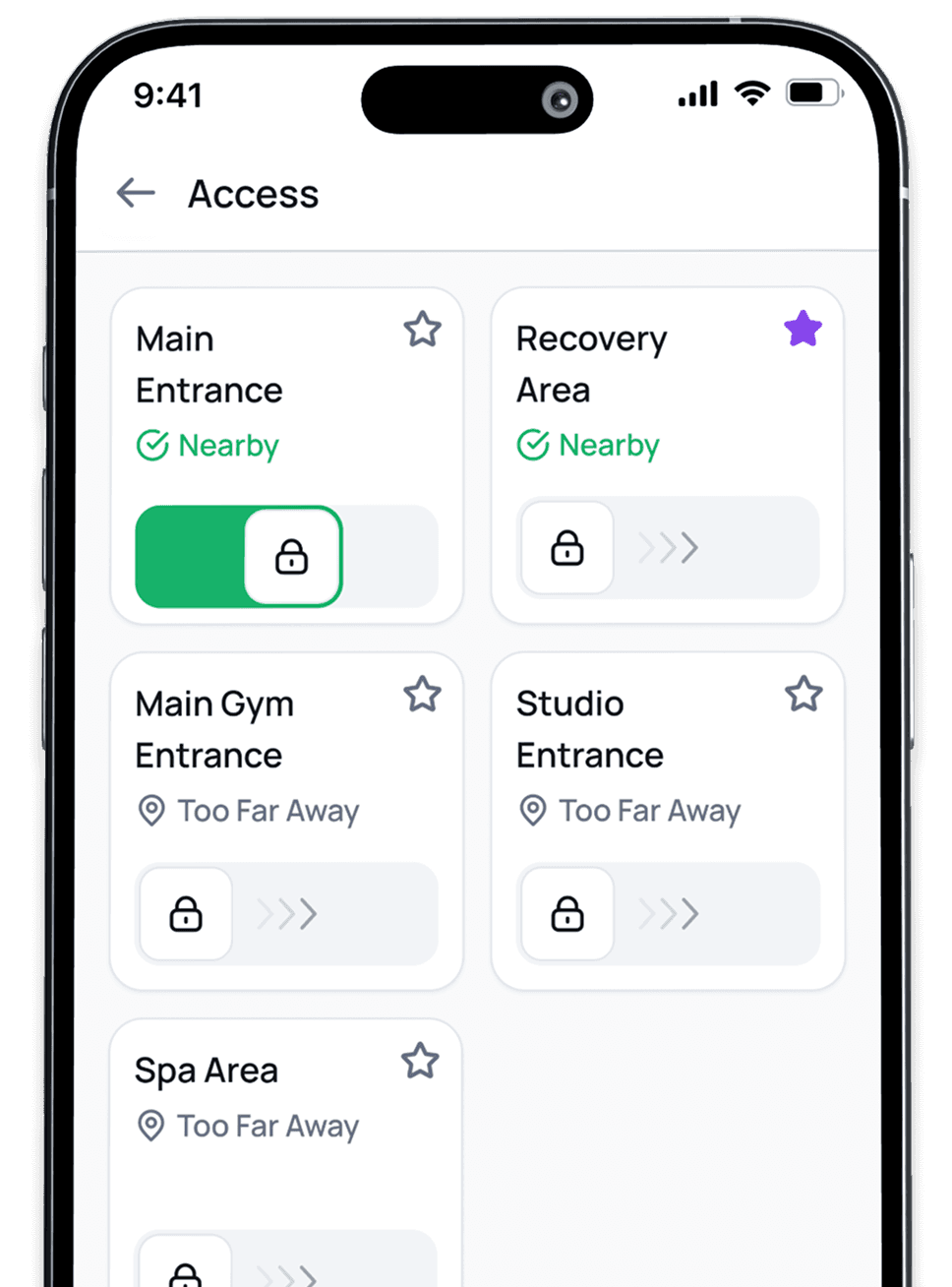 app based access screen