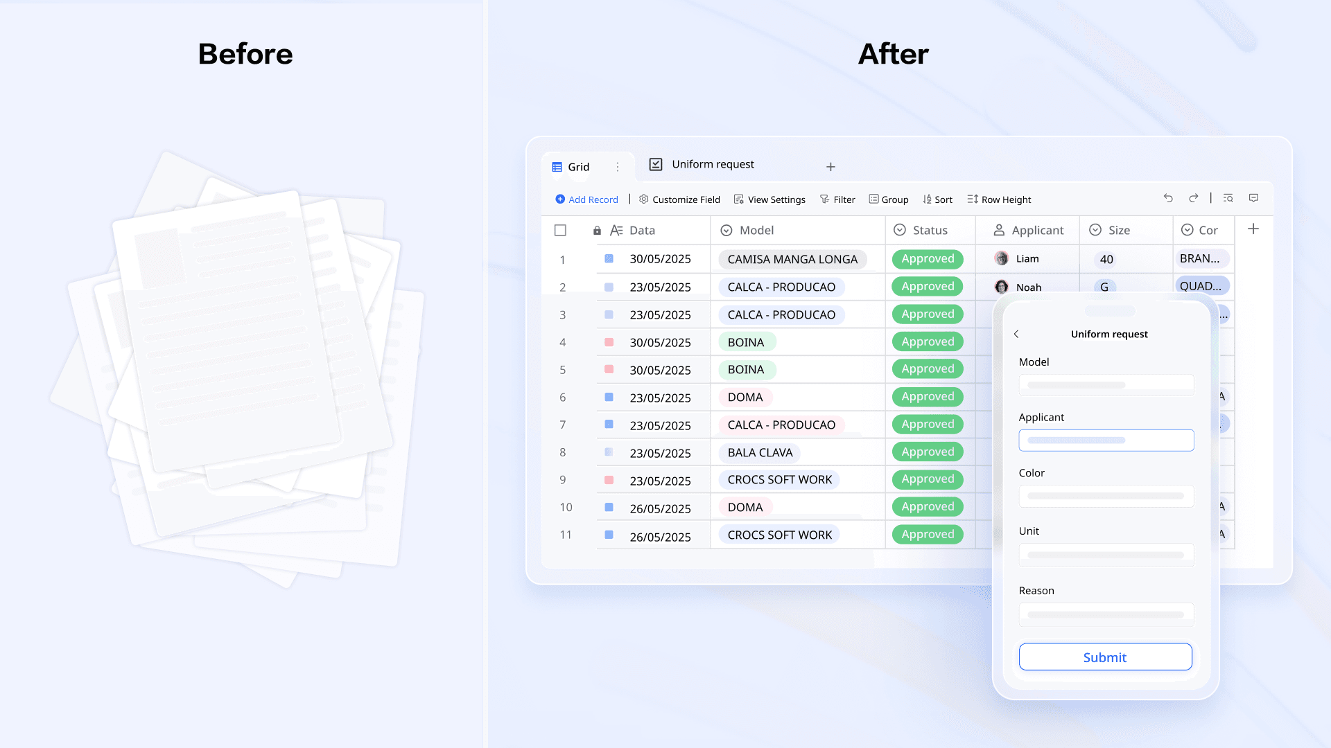 Transform paperwork to digital forms and databases with Lark