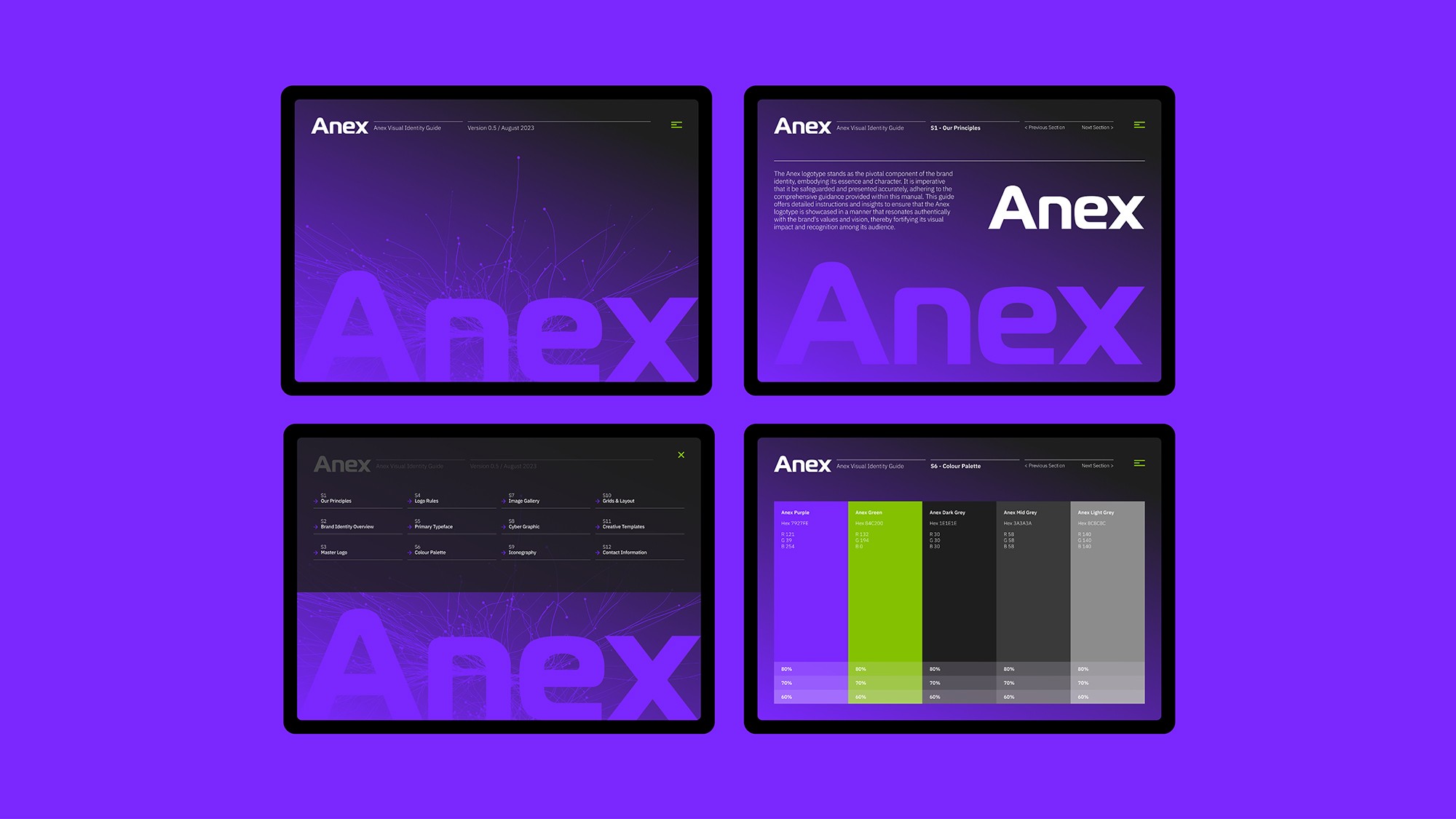 Event style guide set on an iPad on a wooden background