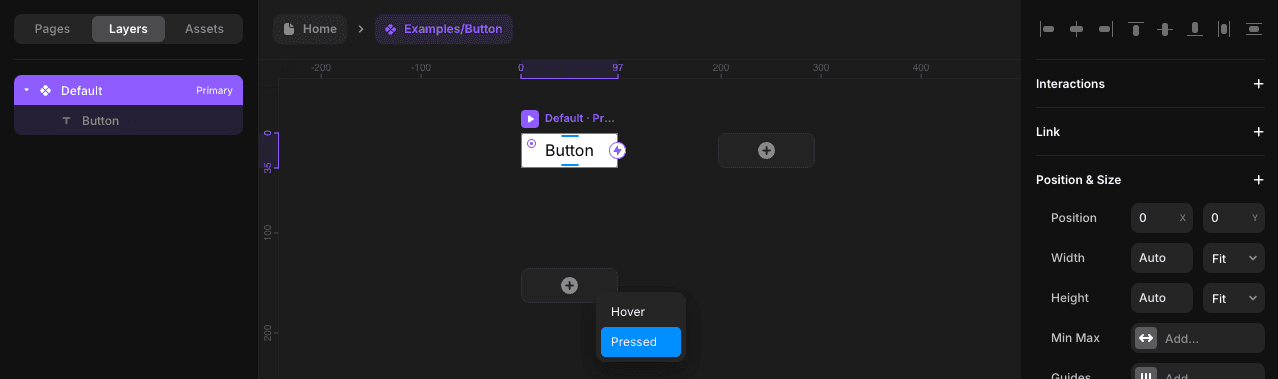 Demo on how to added a "Pressed" variant to a component.