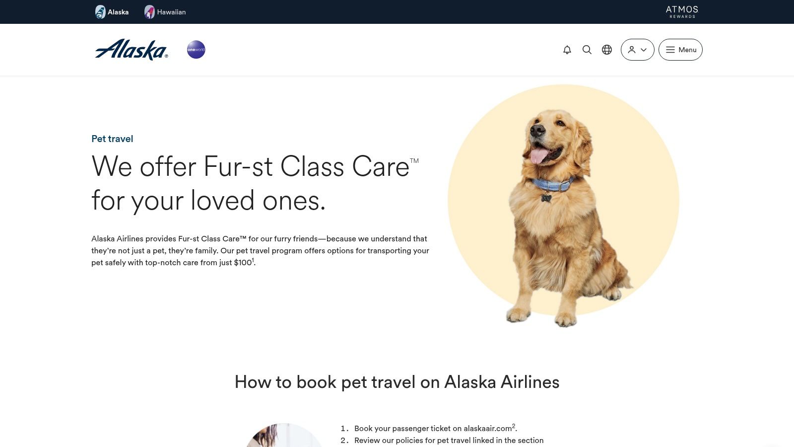 Alaska Airlines – Pets in Baggage Compartment + Pet Connect