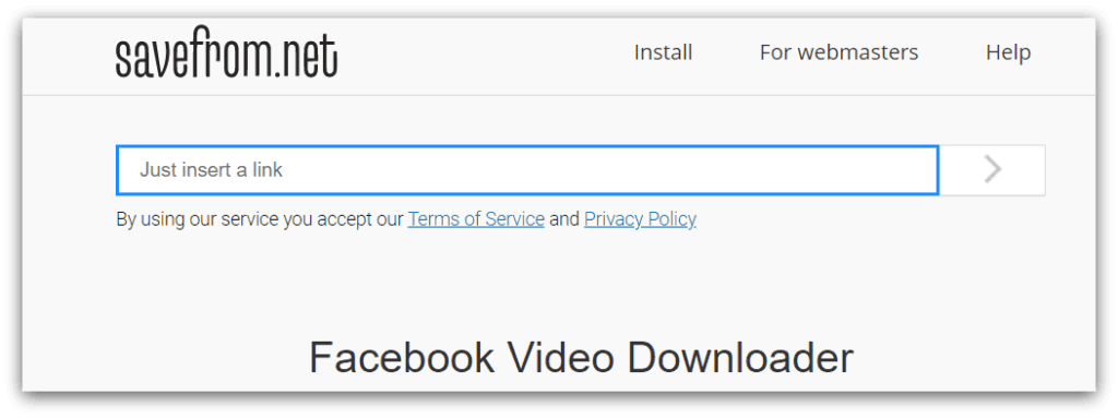 Savefrom.net facebook video downloader