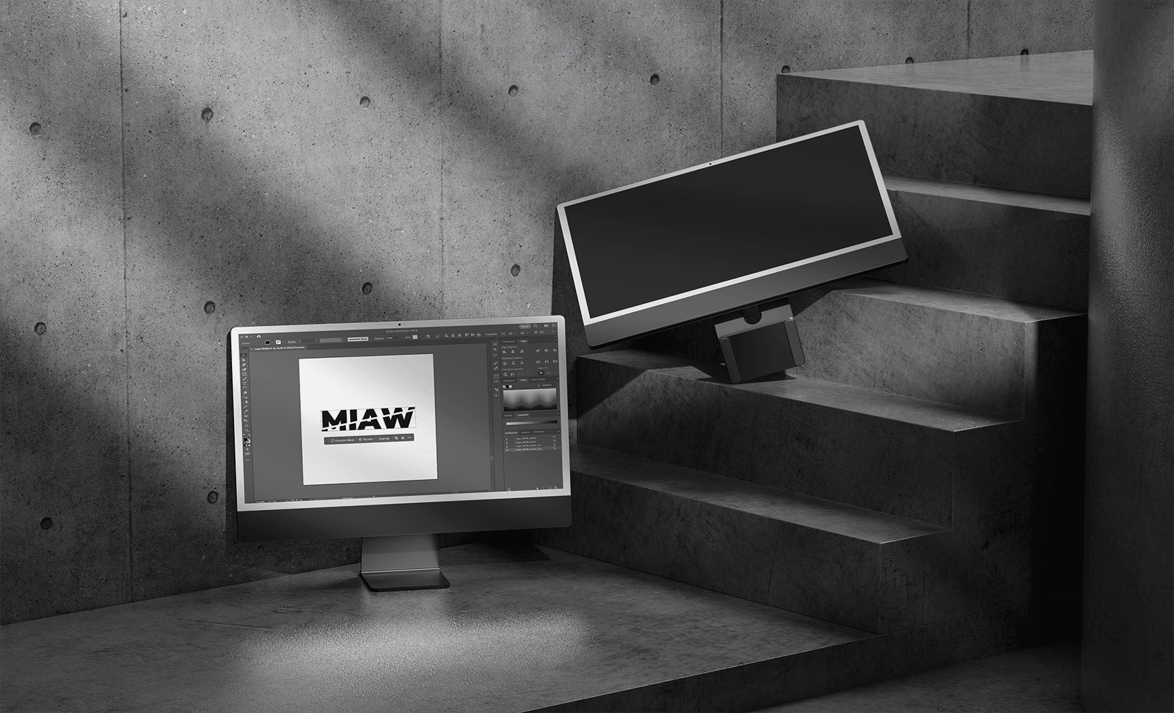 Computadores jogados no chão com MIAW