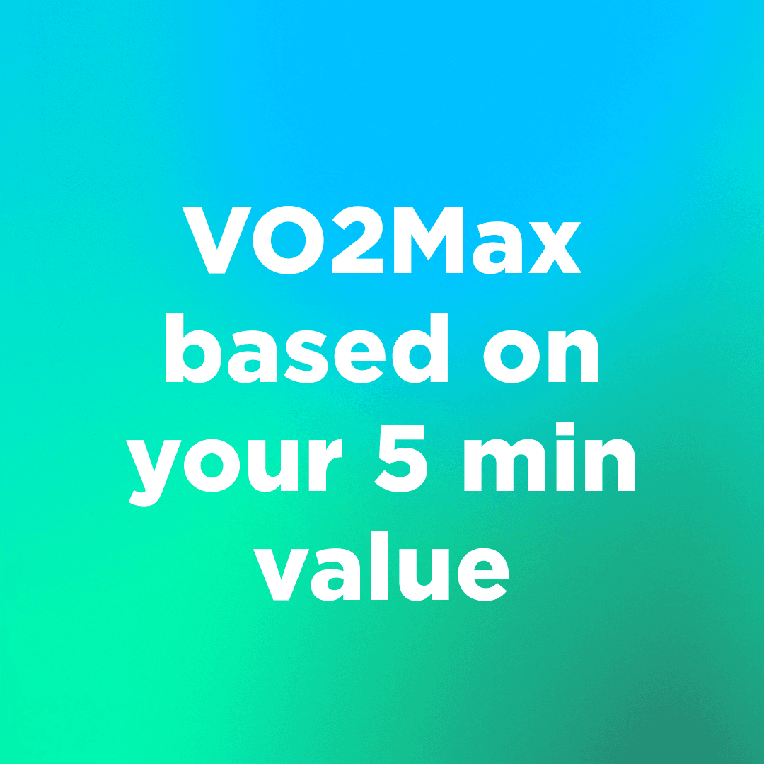 VO2Max calculator based on 5 min value