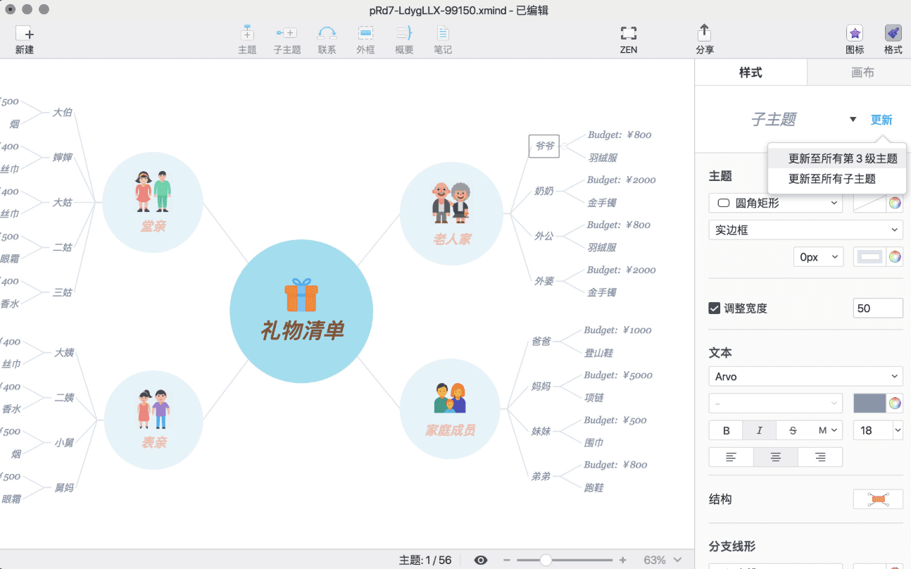 思维导图设计示例