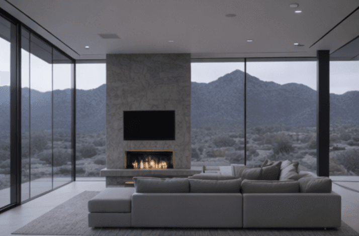 living room for Modern house in California desert