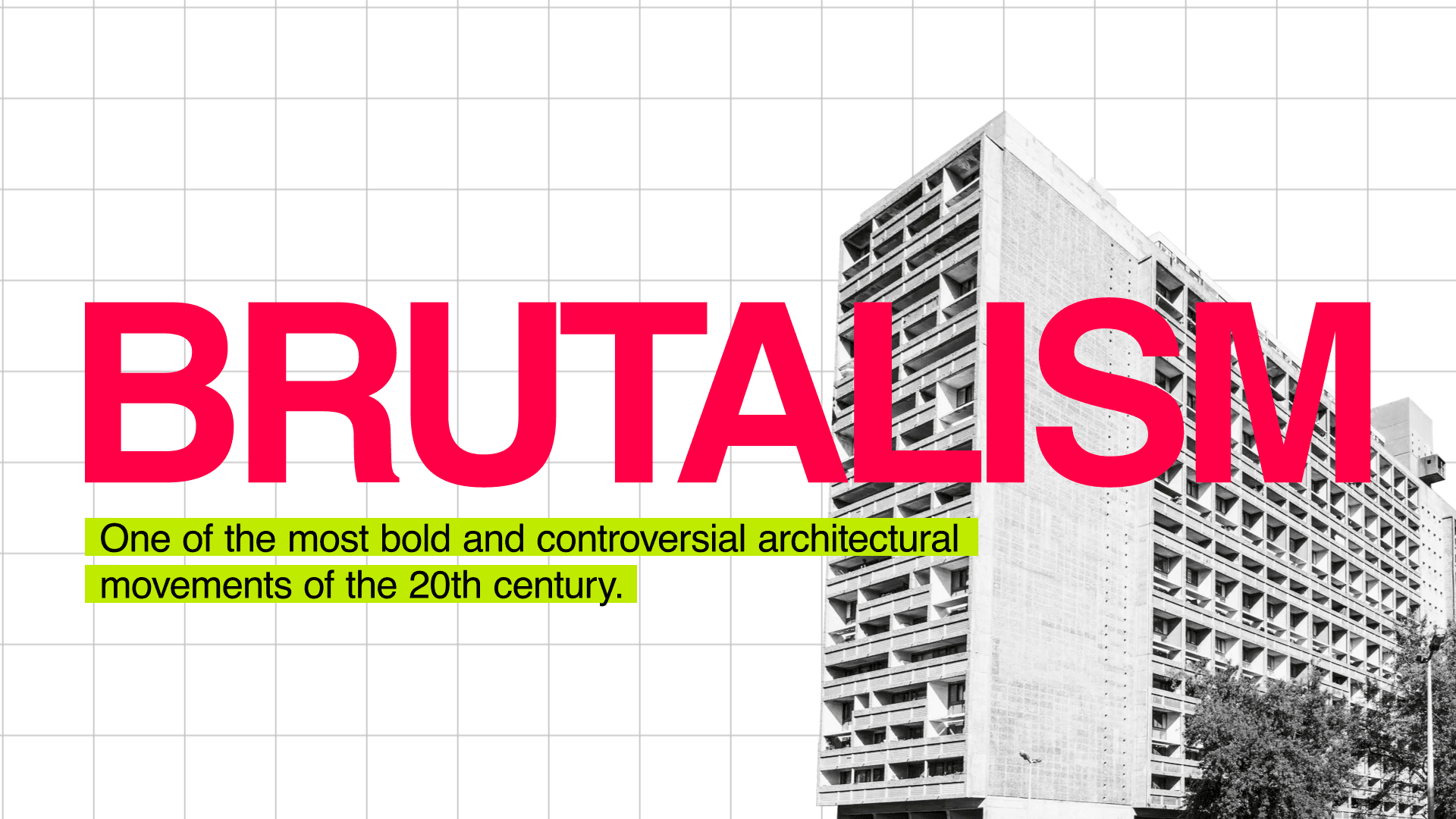 Brutalist typography animation frame