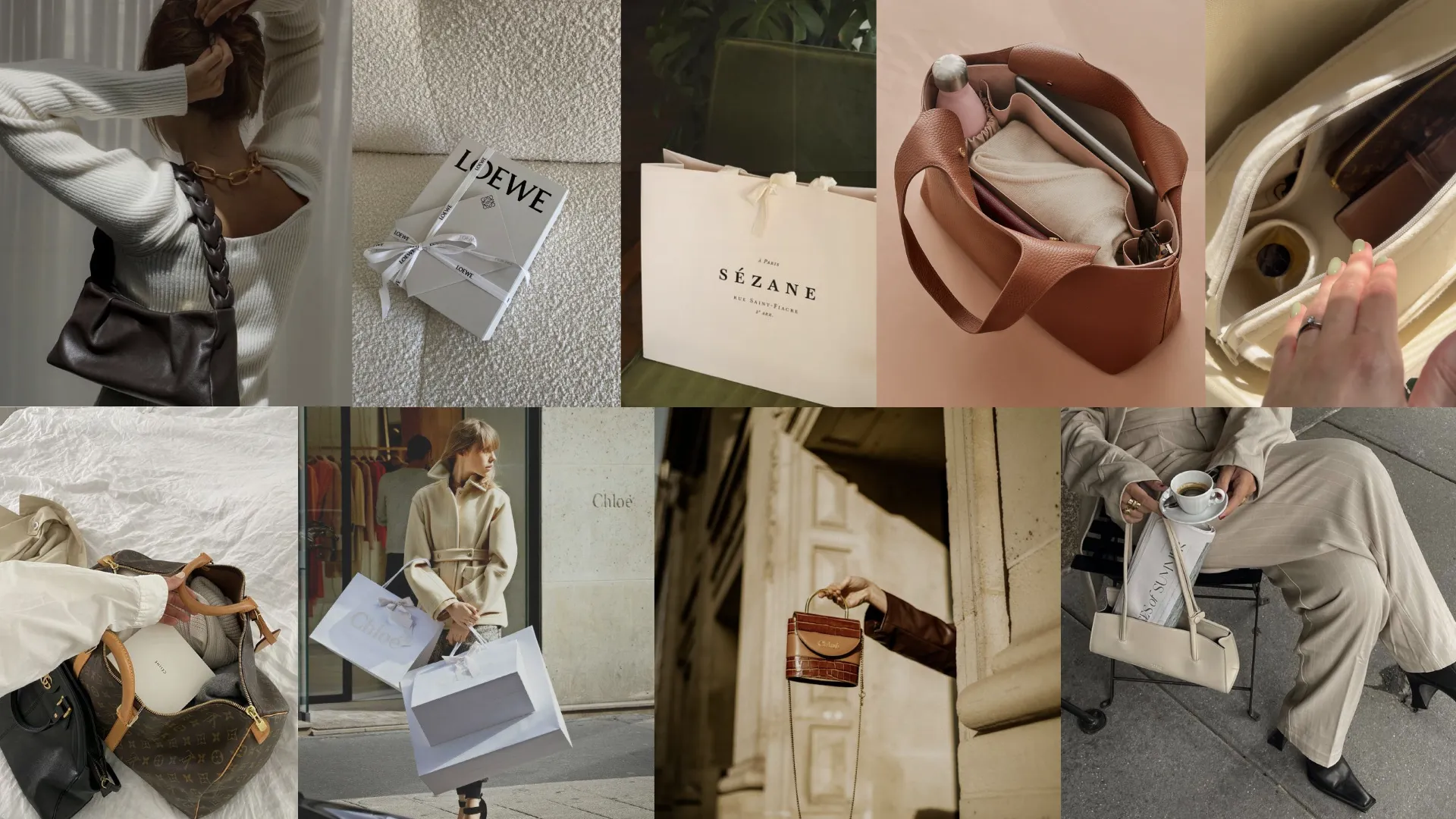 Popona luxury handbag organizer branding and premium packaging