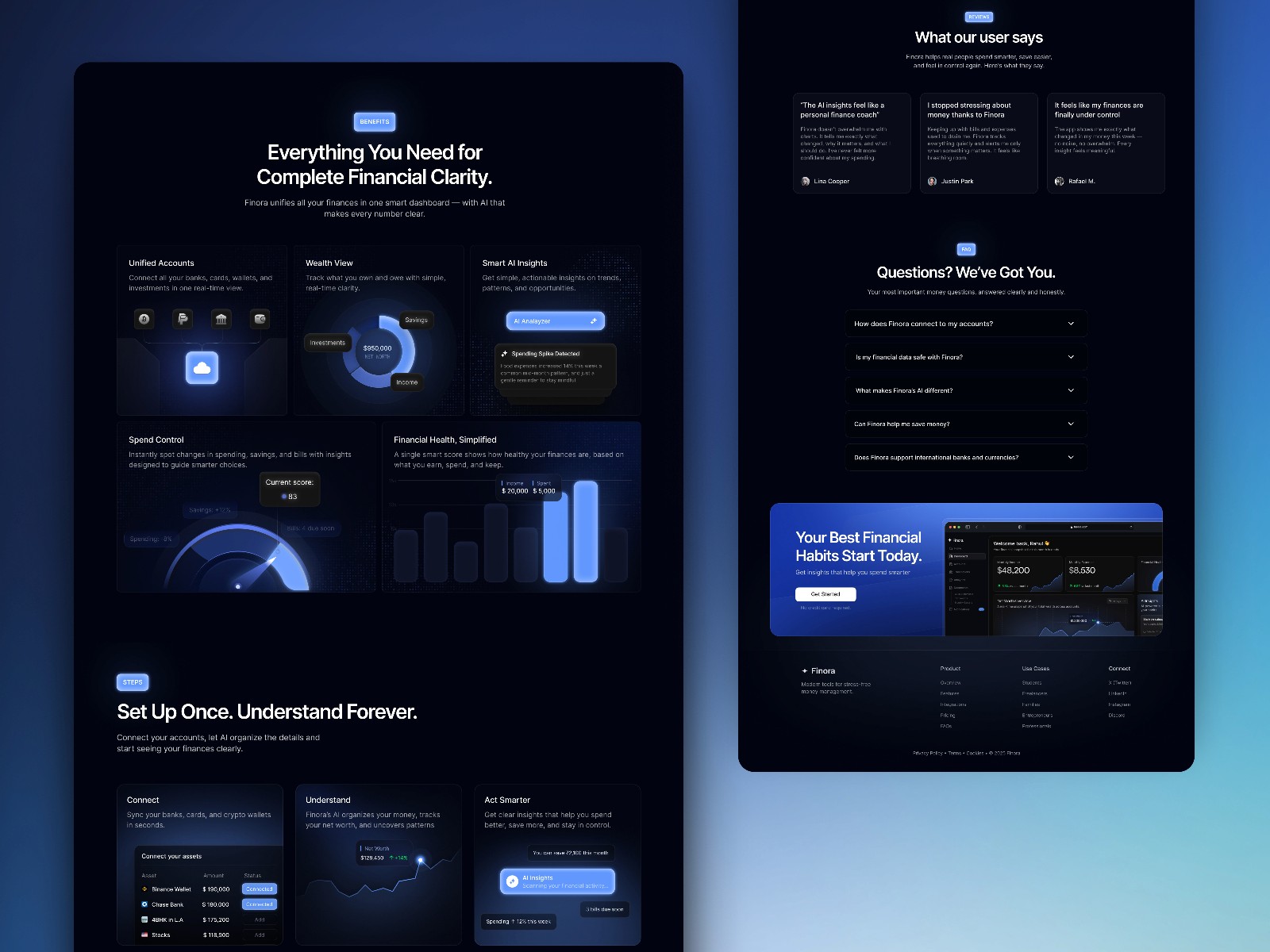Finaura — 现代动效 AI 产品官网设计灵感