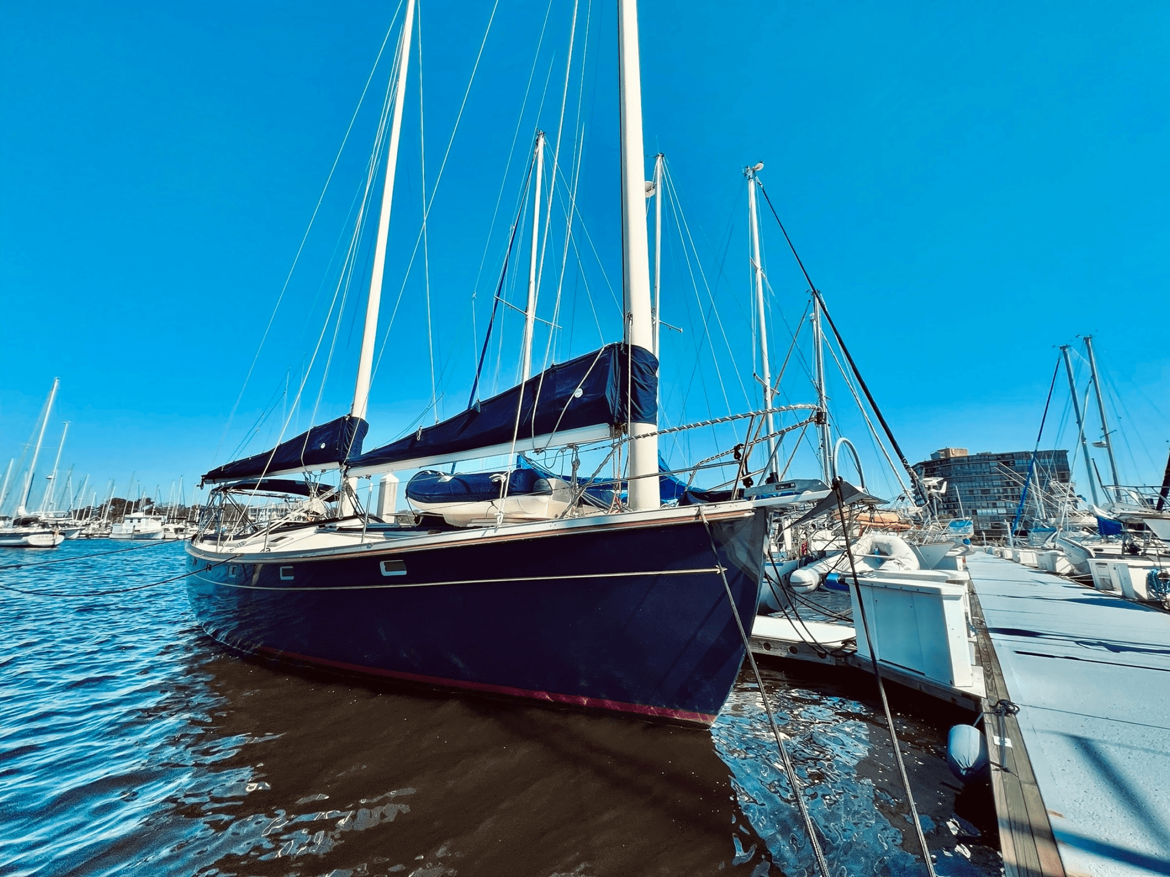 Boat docked at sadler point marina
