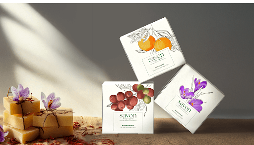 Packaging design for Savon Artisanal Soaps and Bathing Products by Studio Manasi Doshi