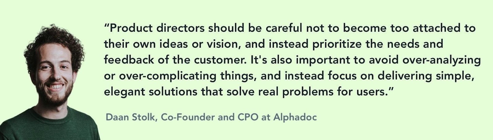 Daan Stolk quote on product directors