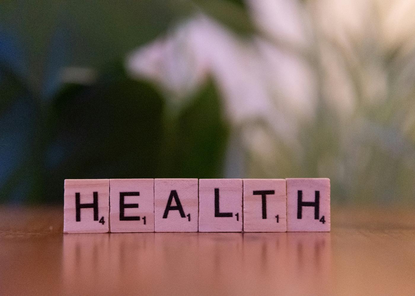 Wooden blocks spelling HEALTH